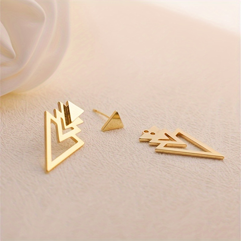 Women's Geometric Ear Jackets Set - 8pcs
